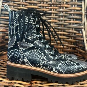 Marc Fisher Izzie 2 Embossed
Snakeskin Combat Boots. Size 6